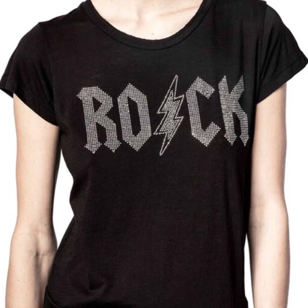 Zadig black skinny ROCK strass tee / small